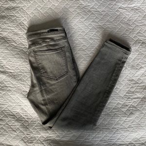 Anthropologie Mid-Rise Light Grey Skinny Jeans